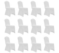 Vidaxl Housses Ã©Lastiques De Chaise Blanc 12 Pcs