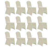 Vidaxl Housses Ã©Lastiques De Chaise Crã¿Me 12 Pcs