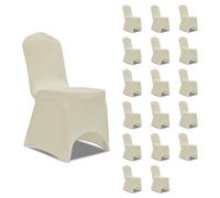 Vidaxl Housses Ã©Lastiques De Chaise Crã¿Me 18 Pcs