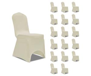Vidaxl Housses Ã©Lastiques De Chaise Crã¿Me 18 Pcs