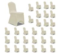 Vidaxl Housses Ã©Lastiques De Chaise Crã¿Me 30 Pcs
