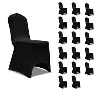 Vidaxl Housses éLastiques De Chaise Noir 18 Pcs