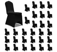 Vidaxl Housses Ã©Lastiques De Chaise Noir 30 Pcs