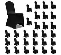 Vidaxl Housses éLastiques De Chaise Noir 30 Pcs