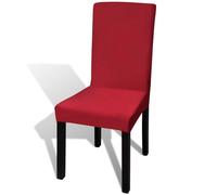 Vidaxl Housses De Chaise Ã©Lastiques Droites 6 Pcs Bordeaux