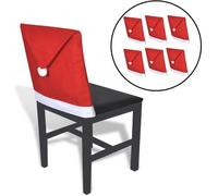 vidaXL Housses de dossier de chaise Bonnet de Père Noël – Lot de 6