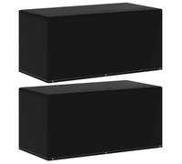 Vidaxl Housses De Meubles De Jardin 2 Pcs 6 ?Illets 160x80x75 Cm Noir
