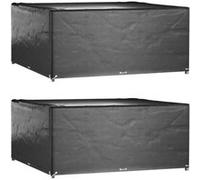 vidaXL Housses de salon de jardin 2 pcs 16 œillets 205x205x90 cm carré 3155350 Noir G