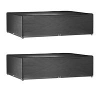 vidaXL Housses de Salon de Jardin 2 pcs 16 œillets rectangulaire, Housse de mobilier d'extérieur, Housse d'ensemble de Patio, Housse de Protection pour mobilier de Jardin