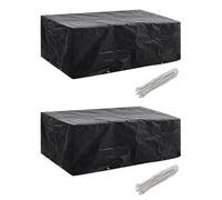 Vidaxl Housses De Salon De Jardin 2 Pcs 8 ?illets 200x160x70 Cm Multicolore