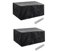 Vidaxl Housses De Salon De Jardin 2 Pcs Rotin 8 ?illets 180 X 140 Cm Multicolore