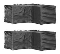 Housses de salon de jardin en forme de L 2 pcs 12 oillets, housse de mobilier d'extérieur, housse de meubles de patio, housse de protection pour