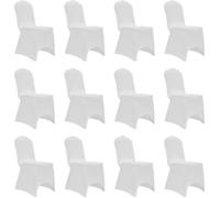 Vidaxl Housses Ã©Lastiques De Chaise Blanc 12 Pcs