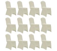 Vidaxl Housses Ã©Lastiques De Chaise Crã¿Me 12 Pcs