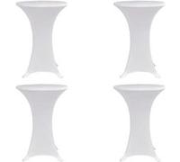 vidaXL Housses élastiques de table Ø 80 cm Blanc 4 pcs Blanc G
