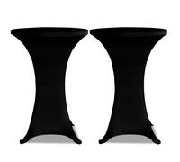 Vidaxl Housses Élastiques De Table Ø 80 Cm Noir 2 Pcs Noir