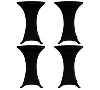 Vidaxl Housses Élastiques De Table Ø 80 Cm Noir 4 Pcs Noir