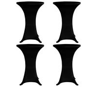 Vidaxl Housses Élastiques De Table Ø 80 Cm Noir 4 Pcs Noir