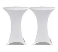 Housses élastiques de table Ø 60 cm Blanc 2 pcs