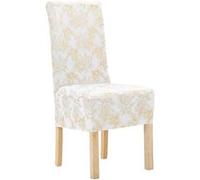 6x Housse Extensible de Chaise Blanc avec Imprimé Doré Protection vidaXL