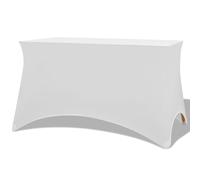 vidaXL Housses extensibles pour table 2 pi¿¿ces 243 x 76 x 74cm Blanc