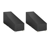 Housses pour chaise longue 2 pcs 12 œillets 205x75x40 70 cm PE Noir G
