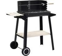 vidaXL Barbecue au charbon de bois 45367 sur pied avec roulettes Noir G