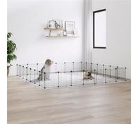 Vidaxl Cage Animaux De Compagnie À 28 Panneaux Et Porte Noir 35x35 Cm