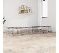 Vidaxl Cage Animaux De Compagnie À 36 Panneaux Et Porte Noir 35x35 Cm