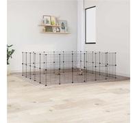 Vidaxl Cage Animaux De Compagnie À 44 Panneaux Et Porte Noir 35x35 Cm