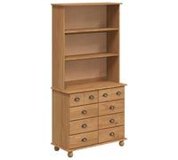 Hutch Vidaxl 'askim'brun Miel 91x40x183 Cm Bois Massif De Pin, Hutch Vidaxl 'askim'91x30x104 Cm Bois Massif De Pin, Commode Vidaxl 'askim'brun Miel 91x40x79 Cm Bois Massif De Pin