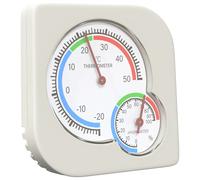 vidaXL Hygromètre thermo Blanc 7,5 x 7,5 x 1,2 cm ABS, Hygromètre intérieur, capteur d'humidité carré, outil durable pour température, soins de reptiles et animaux