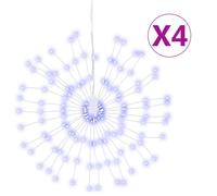 vidaXL Illuminations de Noël Feux d'artifice 4 pcs 140 LEDs bleu 17cm