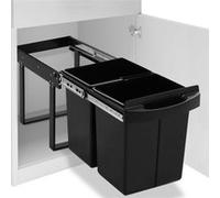 vidaXL Inbouwprullenbak uittrekbaar soft-close 48 L51181 Noir G
