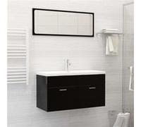 vidaXL Lavabo encastré avec robinet 91x39x18 cm en céramique blanche
