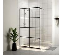 Inloopdouchewand 100x195 cm ESG-glas transparant en zwart151035