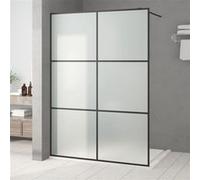 Inloopdouchewand 140x195 cm mat ESG-glas zwart152114