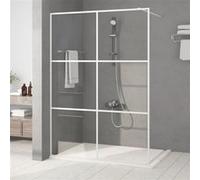 Inloopdouchewand 140x195 cm transparant ESG-glas wit152124