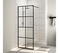 Inloopdouchewand 80x195 cm ESG-glas transparant en zwart151033