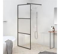 Inloopdouchewand 80x195 cm halfmat ESG-glas zwart151872