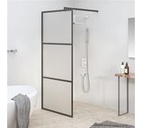 vidaXL Inloopdouchewand 80x195 cm mat ESG-glas zwart151876 Noir G