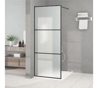 vidaXL Paroi de douche Noir 80x195 cm Verre ESG dépoli