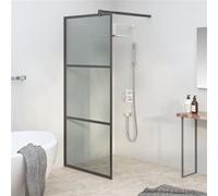 vidaXL Paroi de douche 90x195 cm Verre ESG foncé Noir 151890