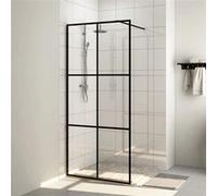 Inloopdouchewand 90x195 cm ESG-glas transparant en zwart151024