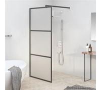 vidaXL Paroi de douche 90x195 cm Verre ESG dépoli Noir