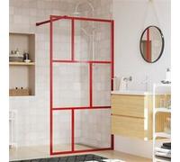 Paroi de douche avec verre ESG transparent rouge 100x195 cm