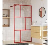 vidaXL Inloopdouchewand transparant 115x195 cm ESG-glas rood154958 G
