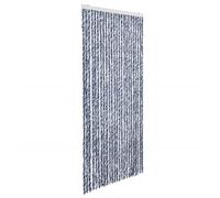 vidaXL Insect Curtain Privacy Screen Anti Fly Bug Mosquito Bee Safety Removable Convenient Door Curtain Blue. White and Silver 100x220cm Chenille