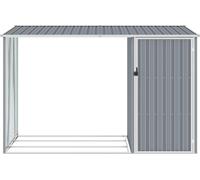 vidaXL Jardin Dépôt de bois de chauffage Gris 245x98x159 cm Acier galvanisé