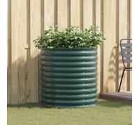 vidaXL Lit surélevé Vert 80 x 80 x 81 cm Acier, Jardin et terrasse, jardinière en Acier Minimaliste, Robuste et contemporaine, Pot de Fleurs surélevé